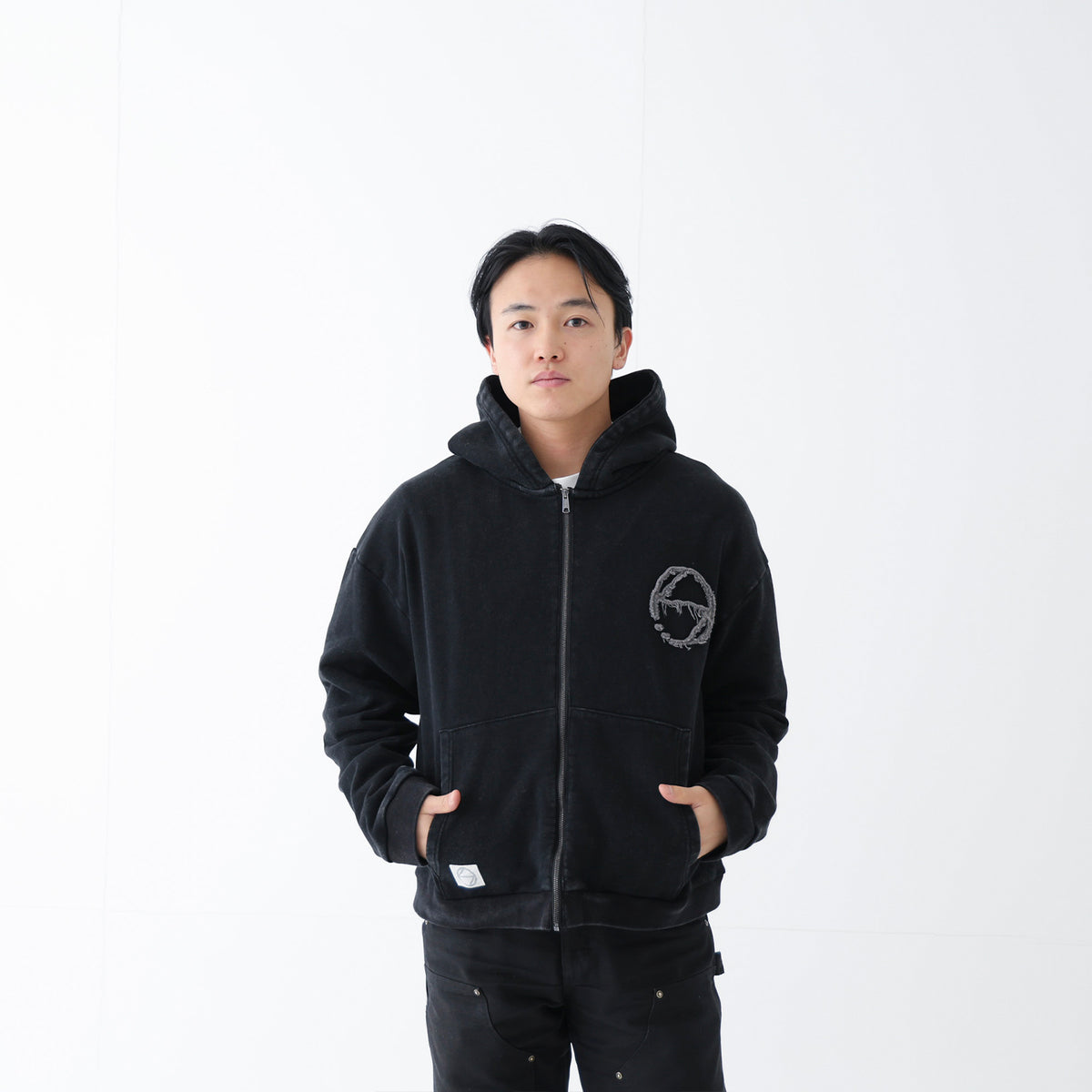 【幸祜】LOGO ZIP HOODIE/BLACK/MAISON KOKO pre open