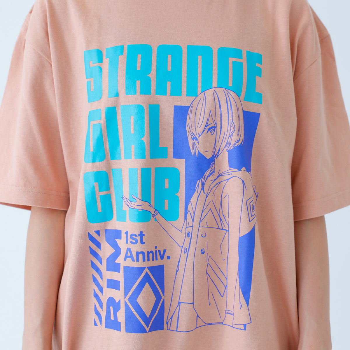 【理芽】STRANGE GIRL CLUBイラストTシャツ／ピンク／「STRANGE GIRL CLUB」1ST ANNIV.