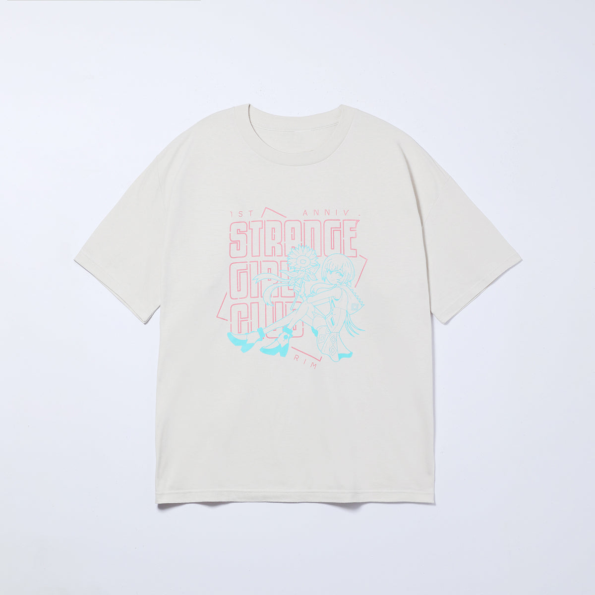 理芽】STRANGE GIRL CLUBイラストTシャツ／ベージュ／「STRANGE GIRL
