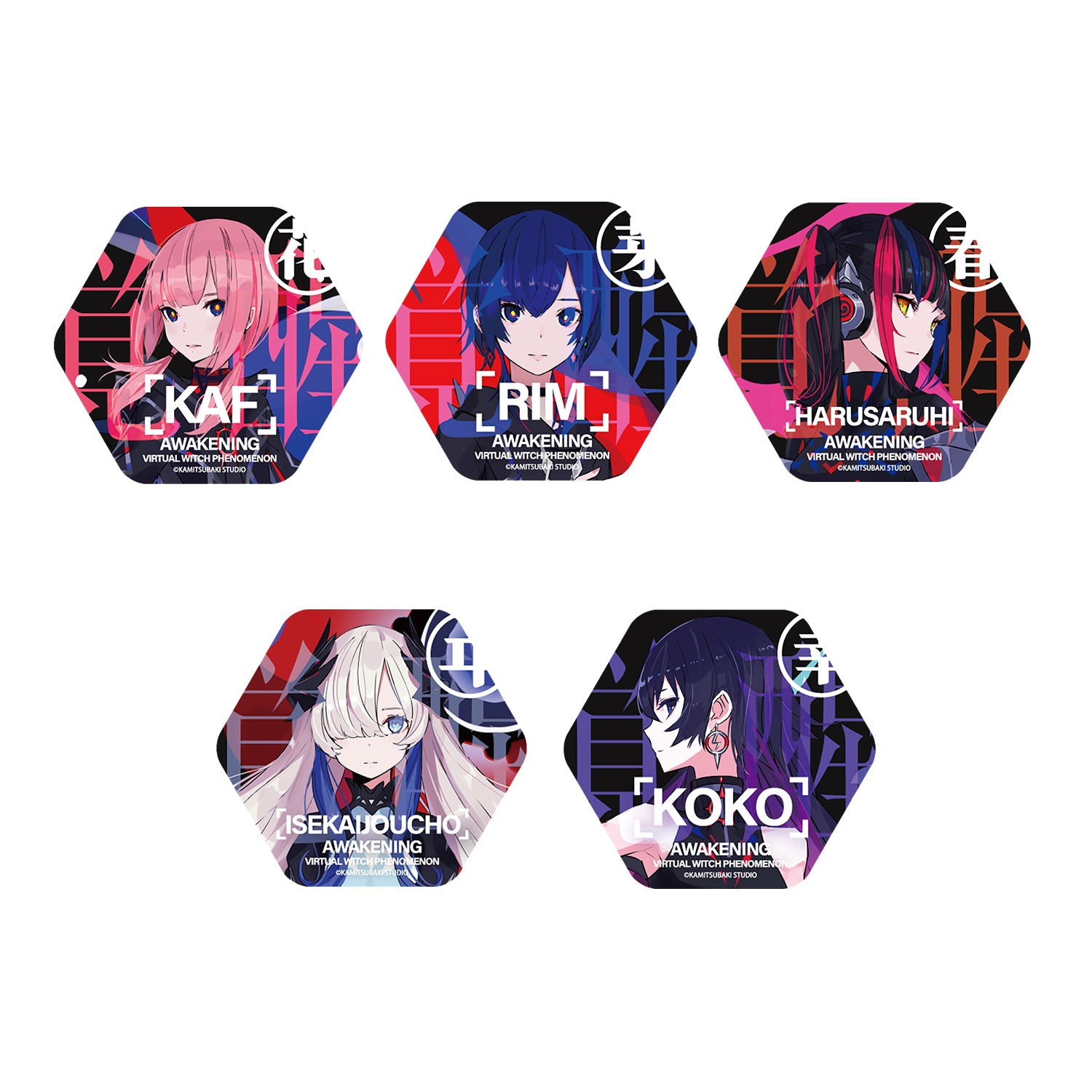V.W.P】ハニカム缶バッジ（覚醒）／KAMITSUBAKI STUDIO スターター
