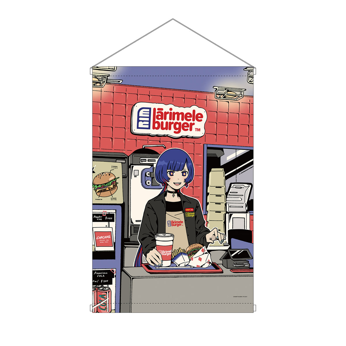 【理芽】「làrimele burger」理芽イラストタペストリー illustration by Nah/花譜 6th Anniversary × 理芽 5th Anniversary OFFICIAL GOODS