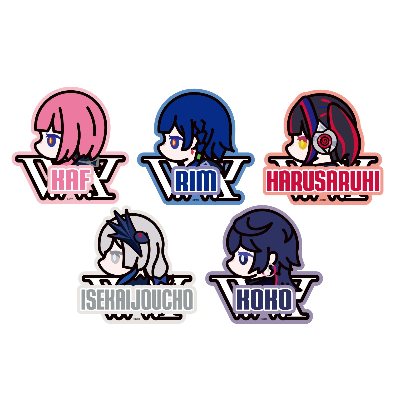 神椿　ランダムおなまえアクリルバッジ V.W.P】ランダムおなまえアクリルバッジ face icon side ver.（全5種