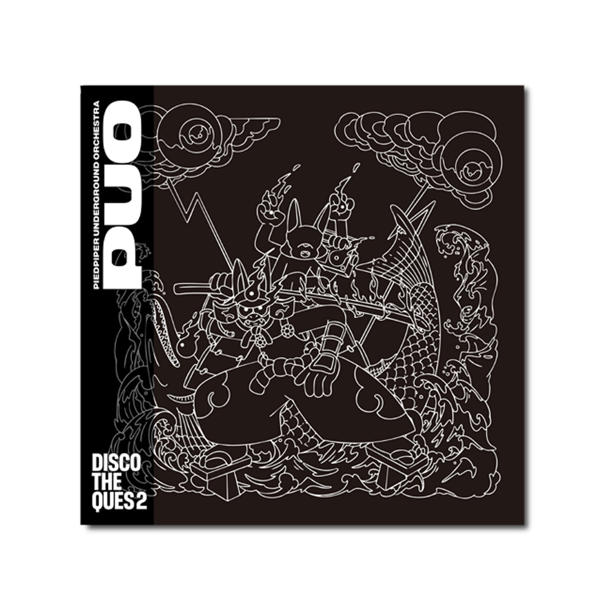 【P.U.O】アナログレコードジャケット風パッケージTシャツ（手拭い付）／2nd Remix ALBUM「DISCOTHEQUES 2」& OFFICIAL GOODS