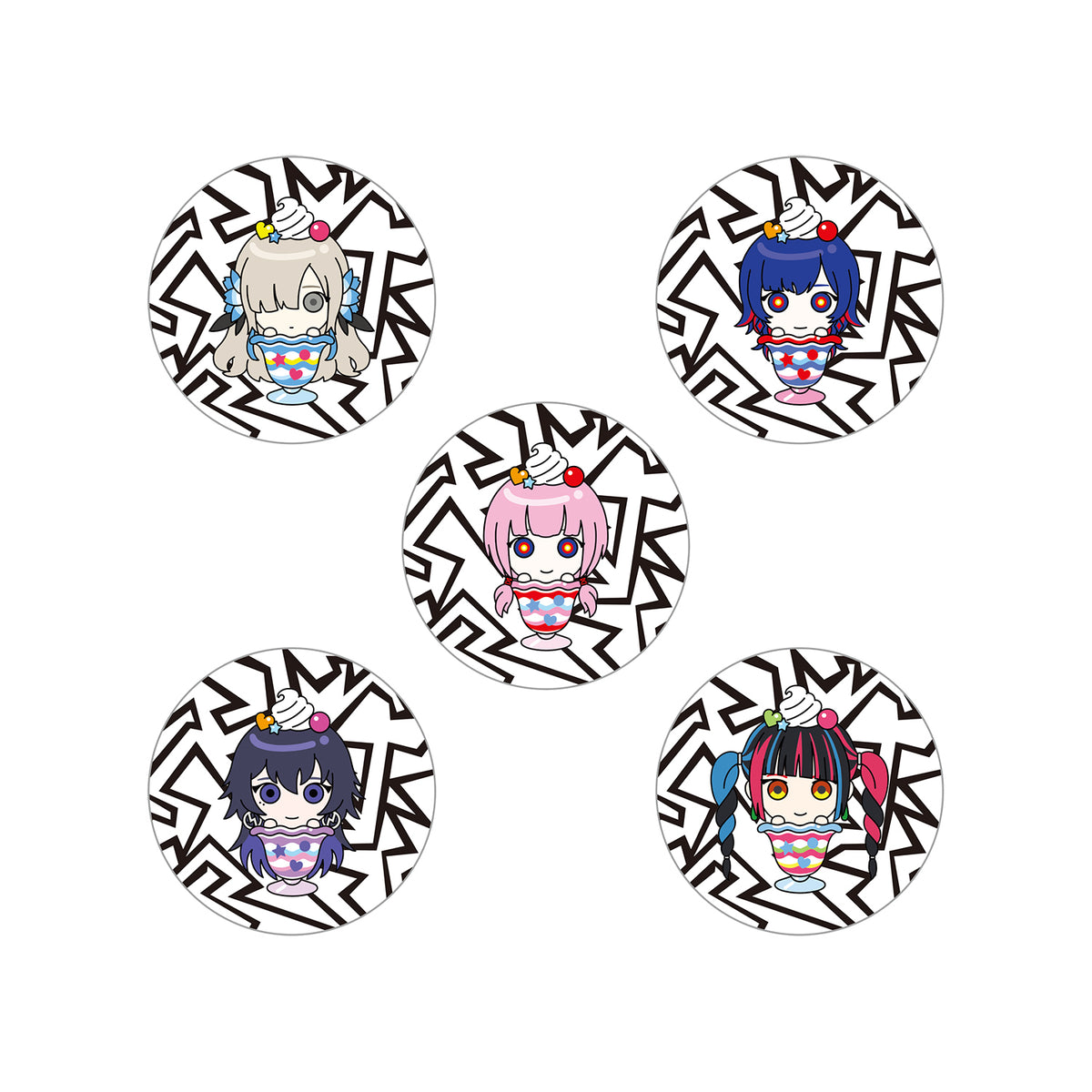 【KAMITSUBAKI STUDIO×HELLO OSAKA】デフォルメパフェイラストフレークシールセット（おっちゃんパフェ入り）／KAMITSUBAKI STUDIO presents バーチャル謎解きミステリー「魔女謎解」with HELLO OSAKA OFFICIAL GOODS