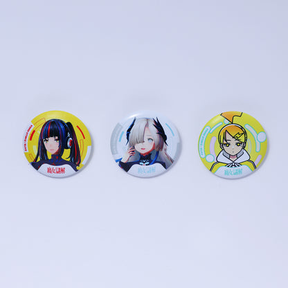 【KAMITSUBAKI STUDIO×HELLO OSAKA】クッション缶バッジ3個セットC（派流・世界・亜良）／KAMITSUBAKI STUDIO presents バーチャル謎解きミステリー「魔女謎解」with HELLO OSAKA OFFICIAL GOODS