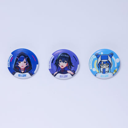 【KAMITSUBAKI STUDIO×HELLO OSAKA】クッション缶バッジ3個セットB（狸眼・此処・観歌）／KAMITSUBAKI STUDIO presents バーチャル謎解きミステリー「魔女謎解」with HELLO OSAKA OFFICIAL GOODS