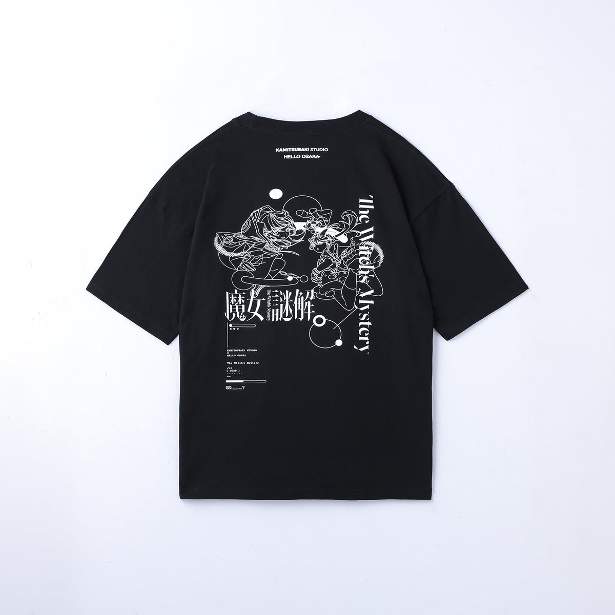 【KAMITSUBAKI STUDIO×HELLO OSAKA】Tシャツ／BLACK／KAMITSUBAKI STUDIO presents バーチャル謎解きミステリー「魔女謎解」with HELLO OSAKA OFFICIAL GOODS