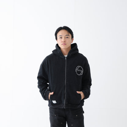 【幸祜】LOGO ZIP HOODIE／BLACK／MAISON KOKO pre open