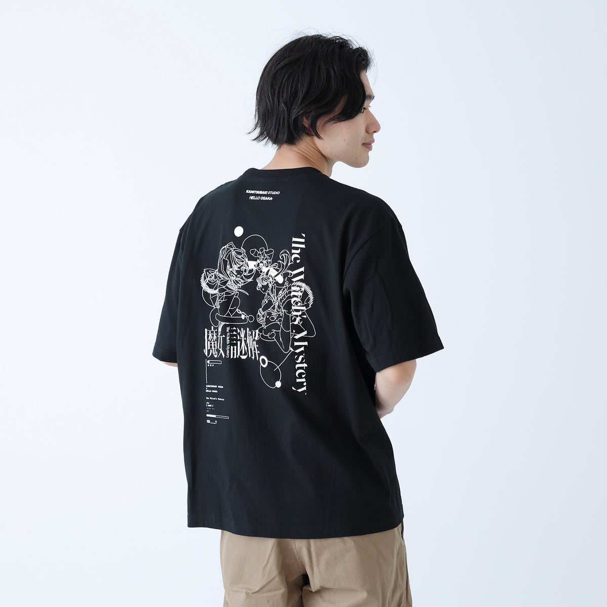 【KAMITSUBAKI STUDIO×HELLO OSAKA】Tシャツ／BLACK／KAMITSUBAKI STUDIO presents バーチャル謎解きミステリー「魔女謎解」with HELLO OSAKA OFFICIAL GOODS
