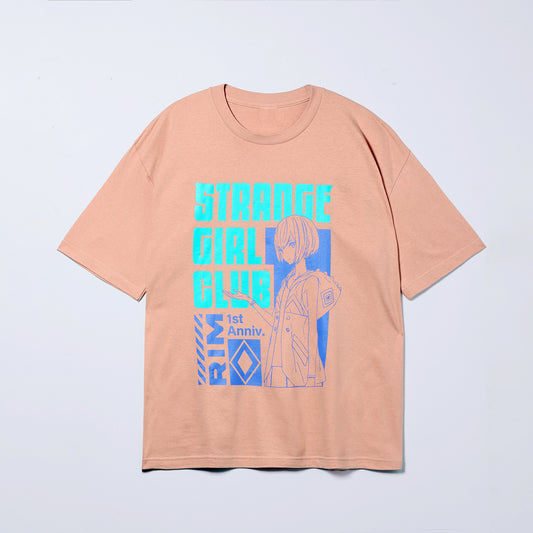 【理芽】STRANGE GIRL CLUBイラストTシャツ／ピンク／「STRANGE GIRL CLUB」1ST ANNIV.