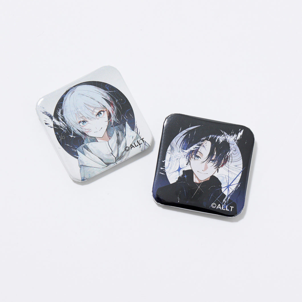 【DUSTCELL】6周年記念イラストスクエア缶バッジ2個セット／DUSTCELL 6th Anniversary OFFICIAL GOODS