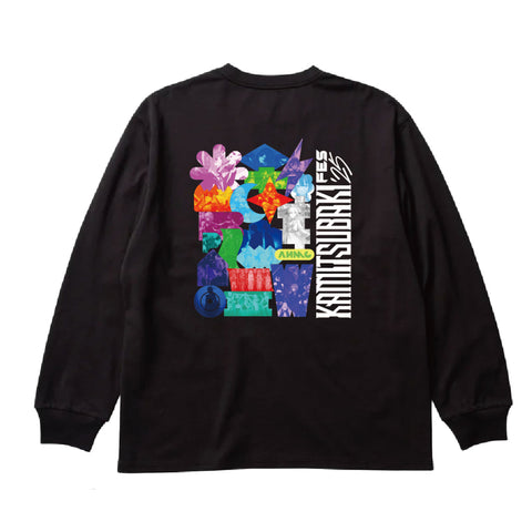 【KAMITSUBAKI STUDIO】ビックシルエット ロングスリーブTシャツ カラービジュアル ver.／BLACK／KAMITSUBAKI FES ’25 OUR ONE-DAY WAR