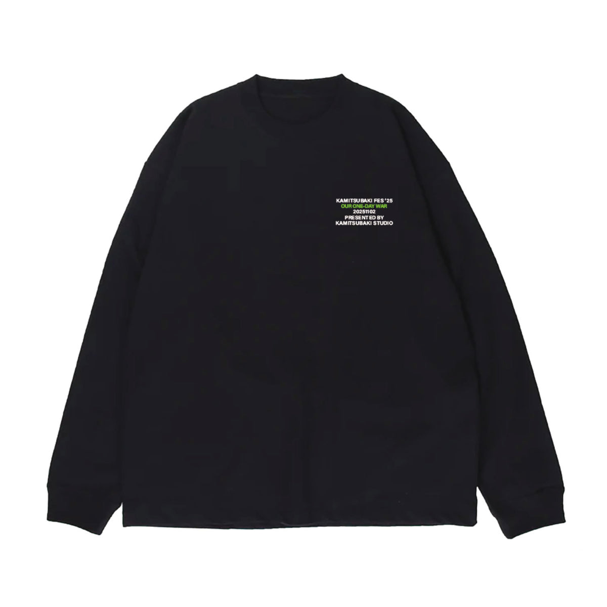 【KAMITSUBAKI STUDIO】ビックシルエット ロングスリーブTシャツ メインキービジュアル ver.／BLACK／KAMITSUBAKI FES ’25 OUR ONE-DAY WAR