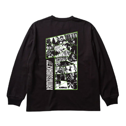 【KAMITSUBAKI STUDIO】ビックシルエット ロングスリーブTシャツ メインキービジュアル ver.／BLACK／KAMITSUBAKI FES ’25 OUR ONE-DAY WAR