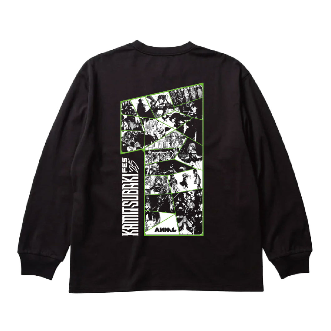 【KAMITSUBAKI STUDIO】ビックシルエット ロングスリーブTシャツ メインキービジュアル ver.／BLACK／KAMITSUBAKI FES ’25 OUR ONE-DAY WAR