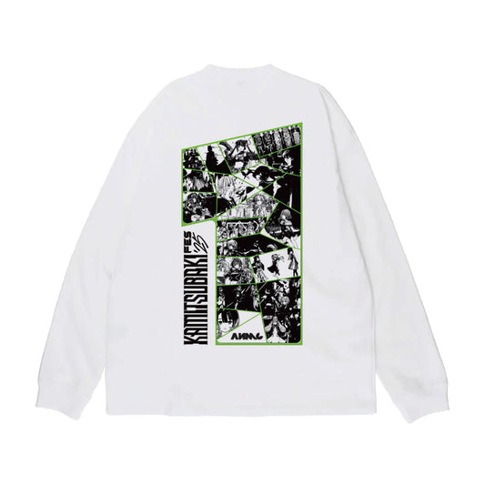 【KAMITSUBAKI STUDIO】ビックシルエット ロングスリーブTシャツ メインキービジュアル ver.／WHITE／KAMITSUBAKI FES ’25 OUR ONE-DAY WAR