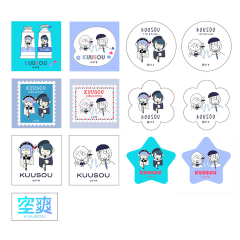 【空爽】「吹いてみた」シール（13種入り）／Virtual mini live「空爽パレット」OFFICIAL GOODS