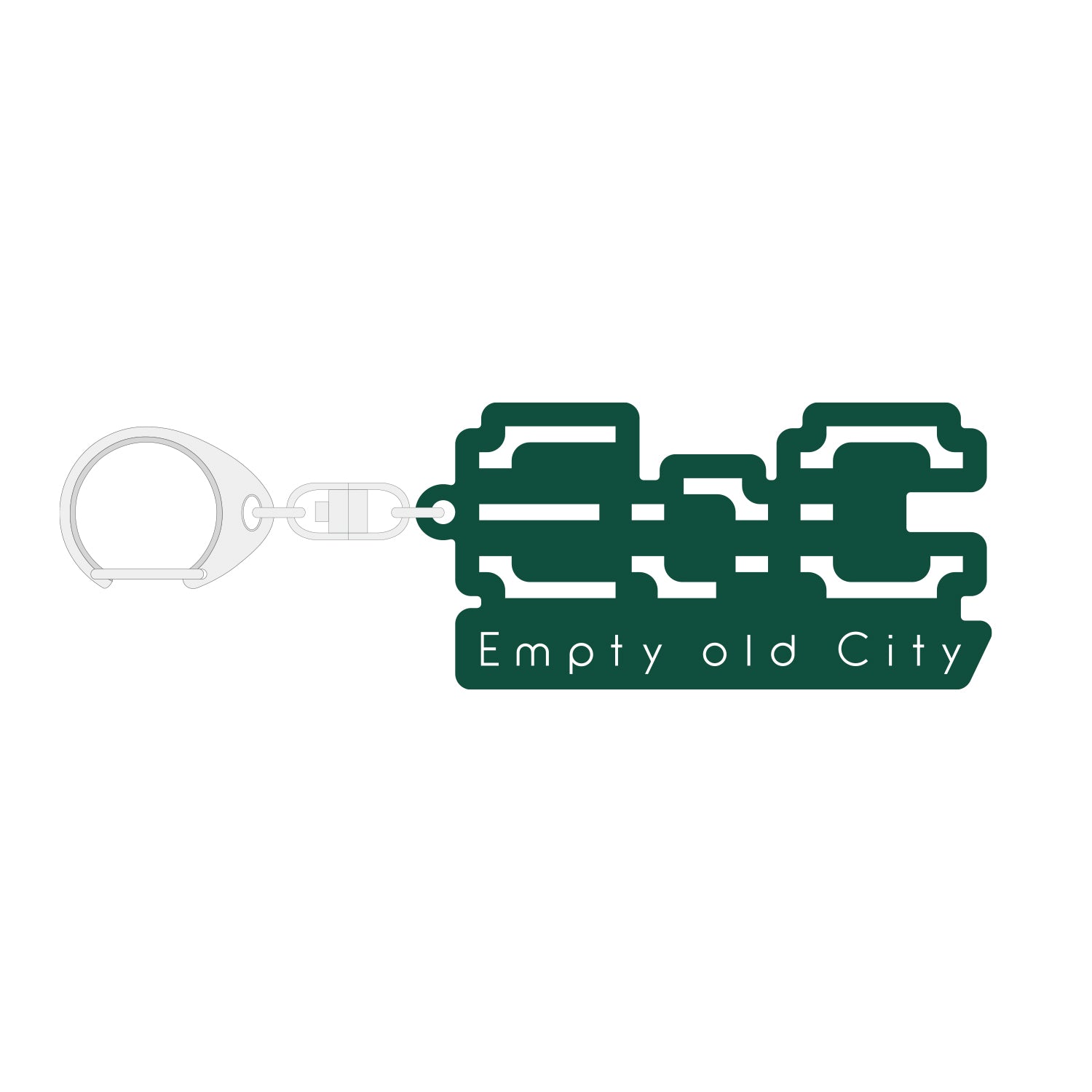 Empty old City】ロゴラバーキーホルダー／「ゴースト警告を唄う