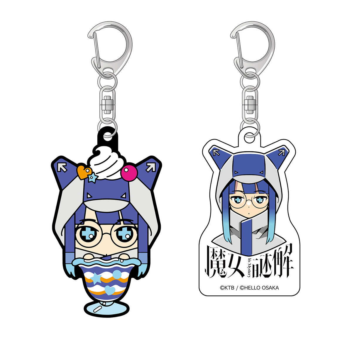 【KAMITSUBAKI STUDIO×HELLO OSAKA】キーホルダー2個セット 影駅 観歌／KAMITSUBAKI STUDIO presents バーチャル謎解きミステリー「魔女謎解」with HELLO OSAKA OFFICIAL GOODS