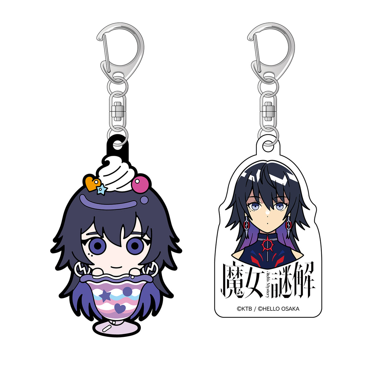 【KAMITSUBAKI STUDIO×HELLO OSAKA】キーホルダー2個セット 輪廻 此処（幸祜）／KAMITSUBAKI STUDIO presents バーチャル謎解きミステリー「魔女謎解」with HELLO OSAKA OFFICIAL GOODS