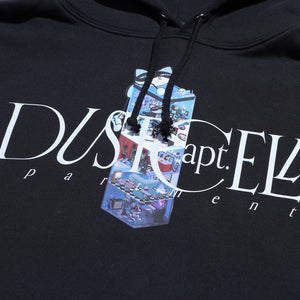 【DUSTCELL】「DUSTCELL apt.」フーディー／BLACK／EXHIBITION「DUSTCELL apt. -apartment- 」OFFICIAL GOODS