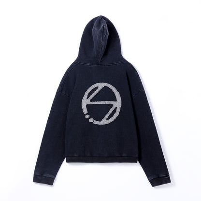 【幸祜】LOGO ZIP HOODIE／BLACK／MAISON KOKO pre open