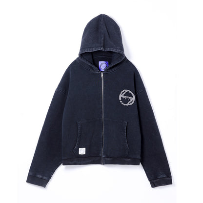 【幸祜】LOGO ZIP HOODIE／BLACK／MAISON KOKO pre open
