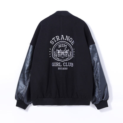 【理芽】「STRANGE GIRL CLUB」RIM×LiLi イラストバーシティジャケット／「STRANGE GIRL CLUB」3rd ANNIV.
