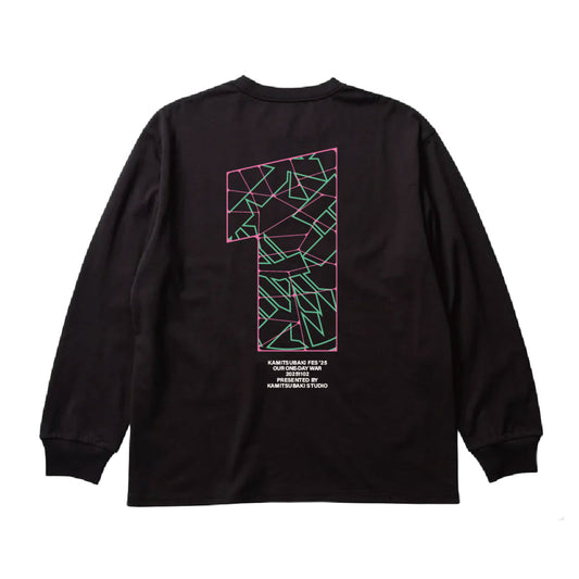 【KAMITSUBAKI STUDIO】ONEグラフィック ロングスリーブTシャツ／BLACK／KAMITSUBAKI FES ’25 OUR ONE-DAY WAR