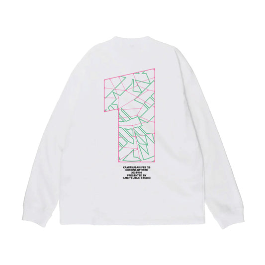 【KAMITSUBAKI STUDIO】ONEグラフィック ロングスリーブTシャツ／WHITE／KAMITSUBAKI FES ’25 OUR ONE-DAY WAR
