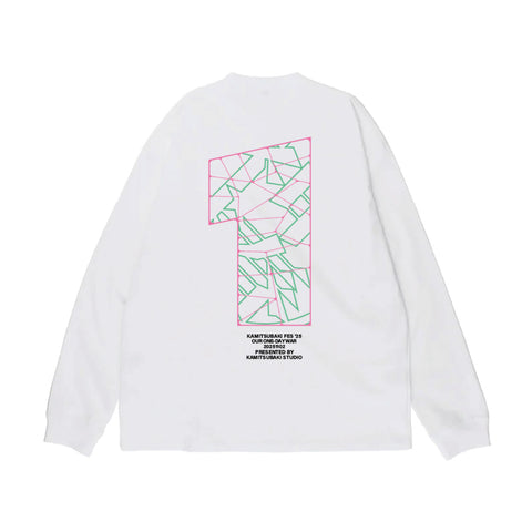 【KAMITSUBAKI STUDIO】ONEグラフィック ロングスリーブTシャツ／WHITE／KAMITSUBAKI FES ’25 OUR ONE-DAY WAR