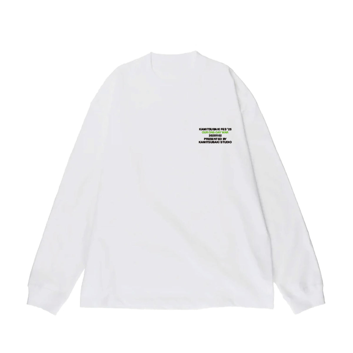 【KAMITSUBAKI STUDIO】ONEグラフィック ロングスリーブTシャツ／WHITE／KAMITSUBAKI FES ’25 OUR ONE-DAY WAR
