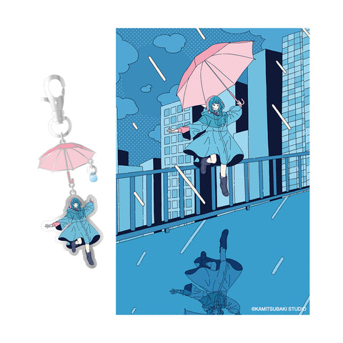 【雨宿り】アメと濡れたままの傘のメタルキーホルダー（ポストカード付き）／2nd ONE-MAN LIVE「濡れたままの傘で」