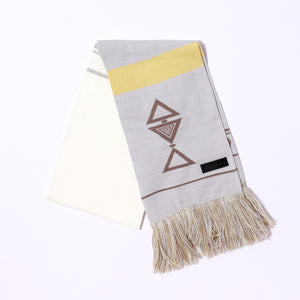 マフラー+ショール Silver &amp; White Block muffler CLEA マフラー ストール リブニットショートマフラー レディース