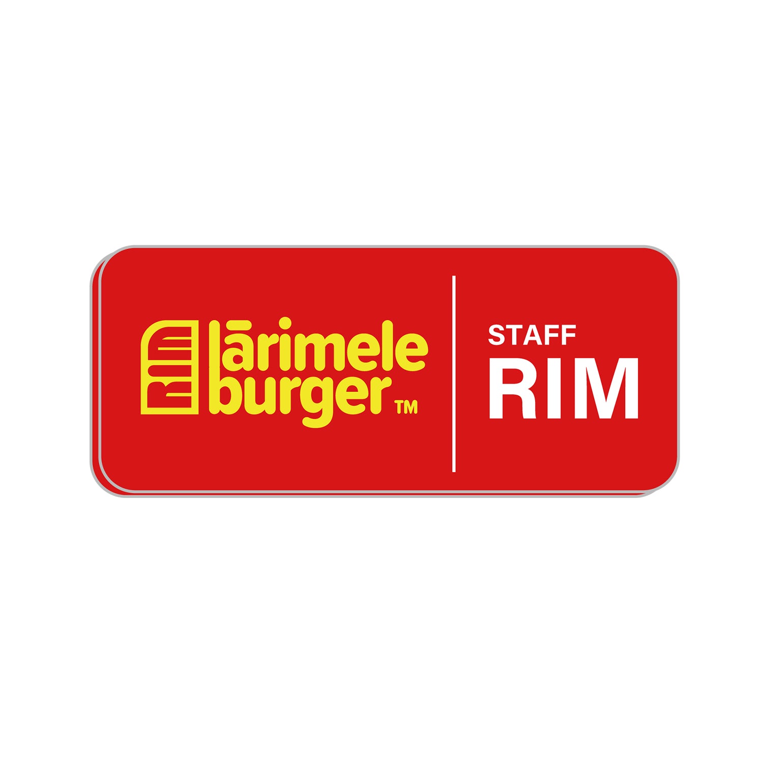 理芽】「làrimele burger」スタッフネームプレート／RED／花譜 6th