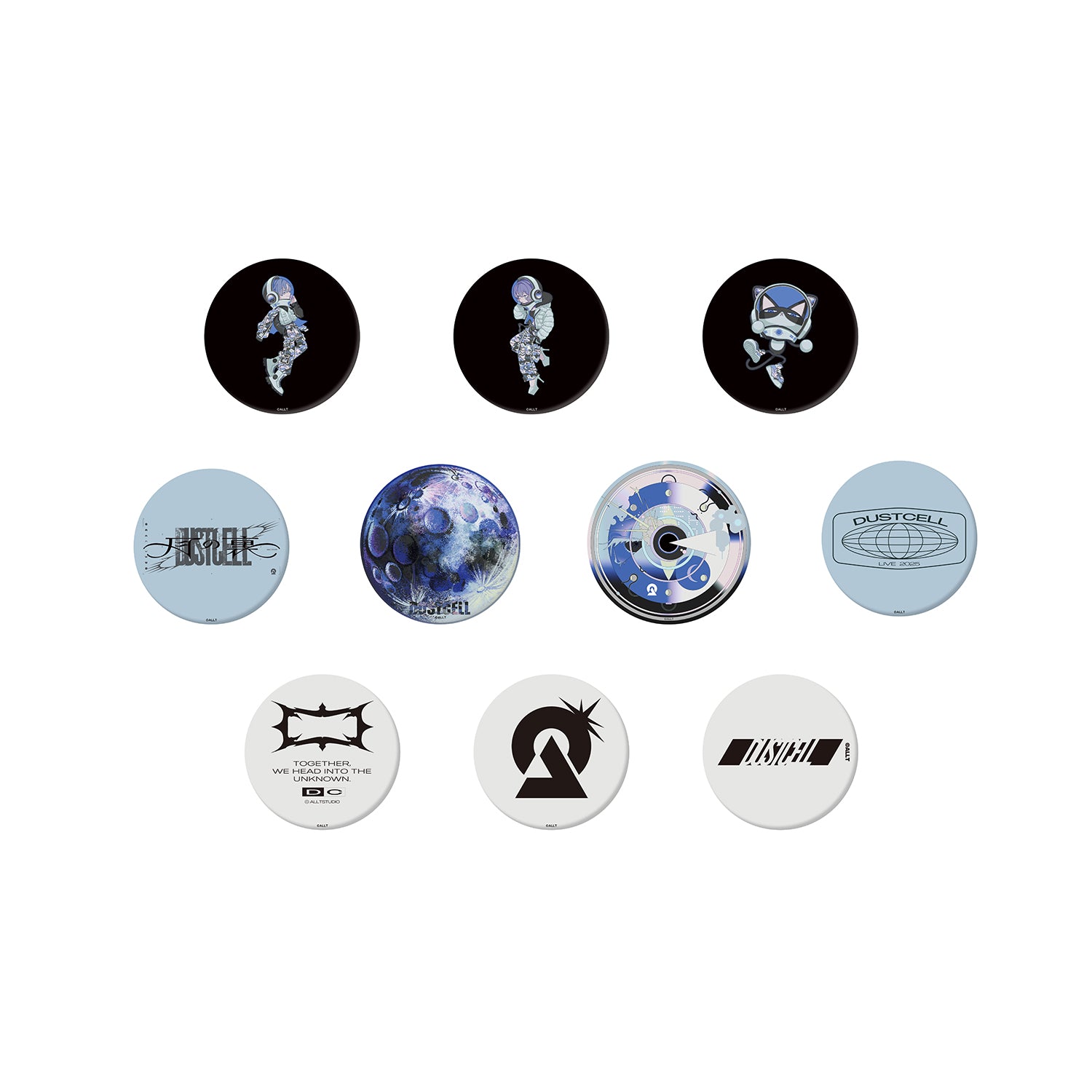 DUSTCELL】ランダム缶バッチ（全10種）／DUSTCELL LIVE 2025「月の裏