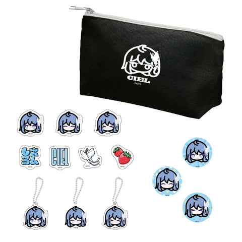 【CIEL】しえるんセット（ポーチ・缶バッジ・ステッカー・アクリルキーホルダー）／SINKA LIVE SERIES UNKNOWN SPACE 05 CIEL VIRTUAL MINI LIVE「RETURN TO SUNNY -再晴-」