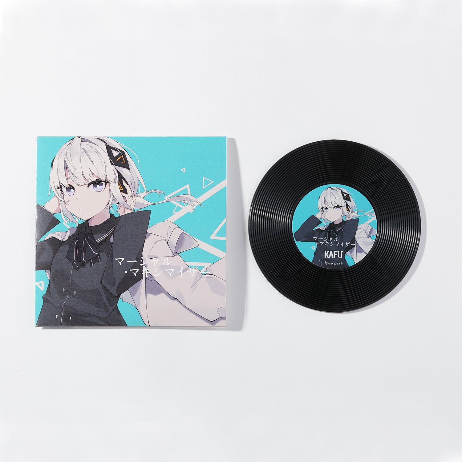 【音楽的同位体 可不（KAFU）】柊マグネタイト×可不（KAFU）レコード形コースター／1st ALBUM「シンメトリー」