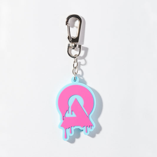 【DUSTCELL】ドリップロゴラバーキーホルダー／LIGHT BLUE×PINK／DUSTCELL Exhibiton「白炎」