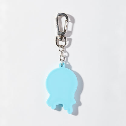 【DUSTCELL】ドリップロゴラバーキーホルダー／LIGHT BLUE×PINK／DUSTCELL Exhibiton「白炎」