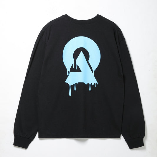 【DUSTCELL】ドリップロゴロングスリーブTシャツ／BLACK／DUSTCELL Exhibiton「白炎」