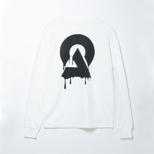 【DUSTCELL】ドリップロゴロングスリーブTシャツ／WHITE／DUSTCELL Exhibiton「白炎」