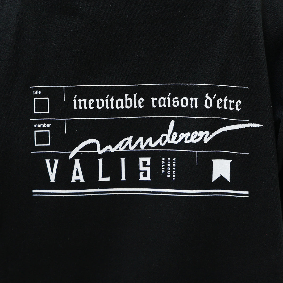 【VALIS】NEFFYプロデュース Tシャツ／必然的レゾンデートル