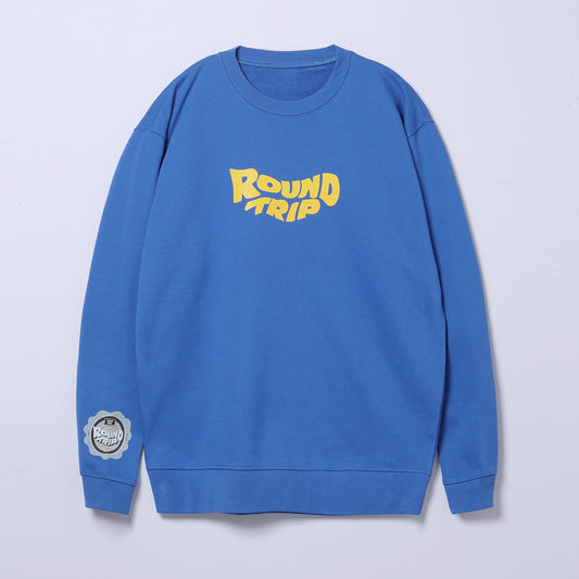【DUSTCELL】クルーネックスウェット／BLUE／TOUR「ROUND TRIP」